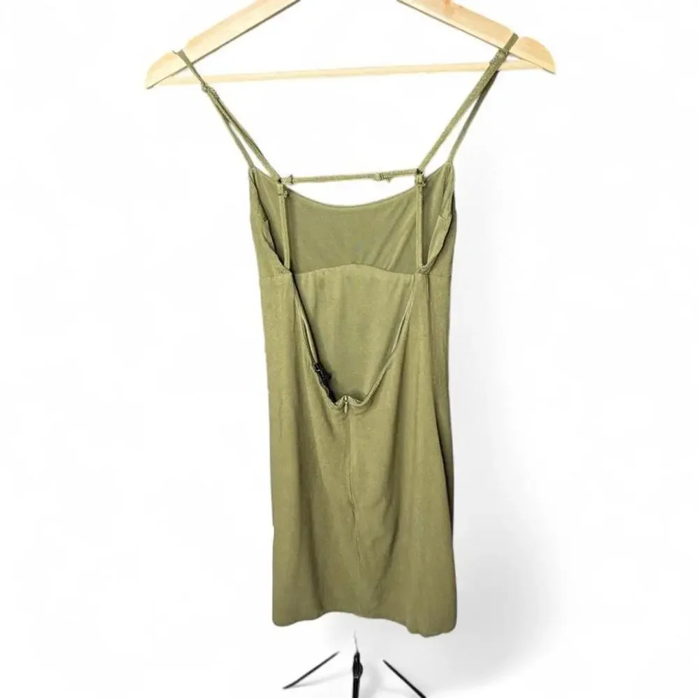 Kendall & Kylie Olive Green Mini Dress XS Strappy Bodycon Slip Dress